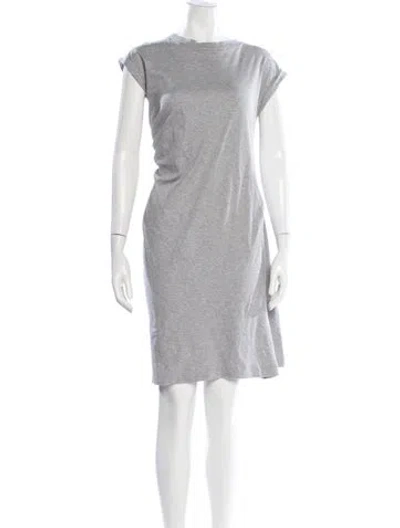 Pre-owned Brunello Cucinelli Crew Neck Knee-length Dress In Gray