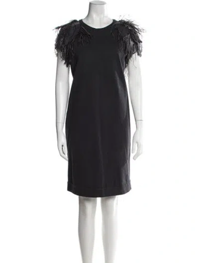 Pre-owned Brunello Cucinelli Crew Neck Knee-length Dress In Gray