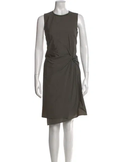 Pre-owned Brunello Cucinelli Crew Neck Knee-length Dress In Green