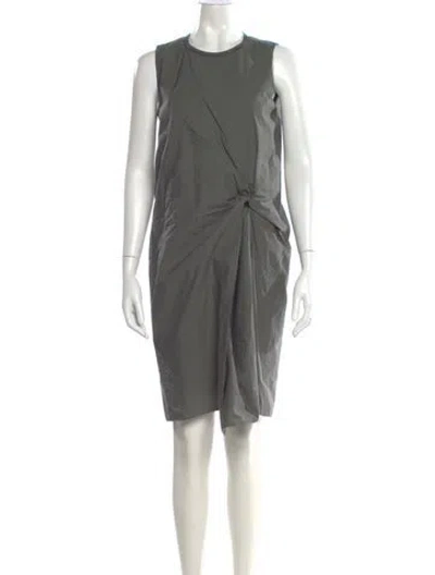Pre-owned Brunello Cucinelli Crew Neck Knee-length Dress In Green
