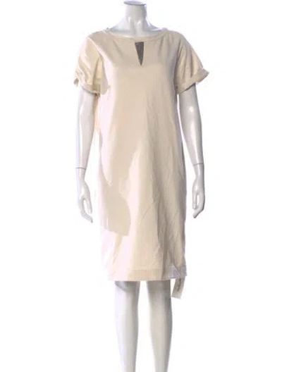 Pre-owned Brunello Cucinelli Crew Neck Knee-length Dress In Neutral