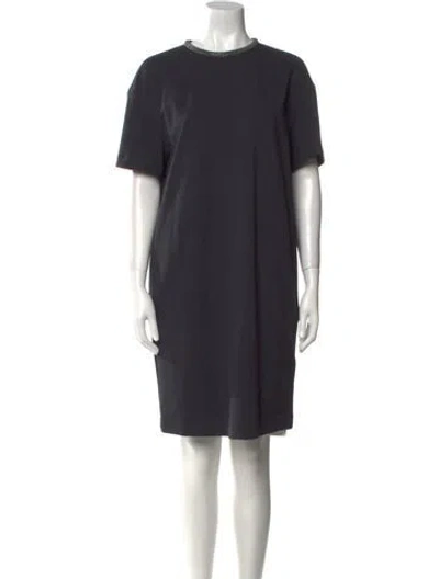 Pre-owned Brunello Cucinelli Crew Neck Knee-length Dress W/ Tags In Gray