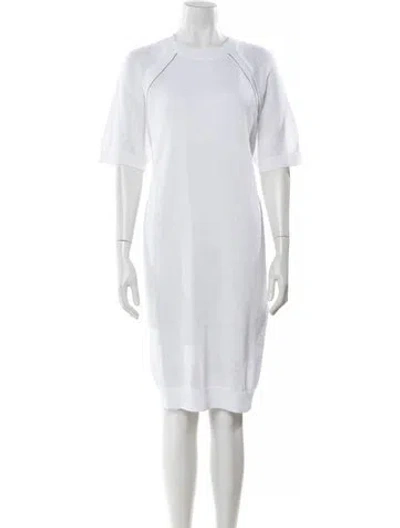 Pre-owned Brunello Cucinelli Crew Neck Knee-length Dress W/ Tags In White