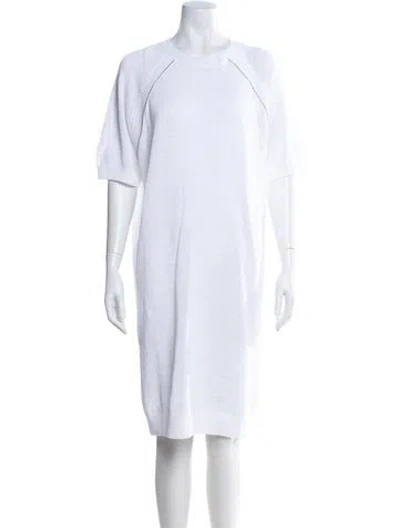 Pre-owned Brunello Cucinelli Crew Neck Knee-length Dress In White