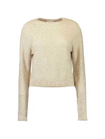 Brunello Cucinelli Crew-neck Knitted Sweater In Neutral