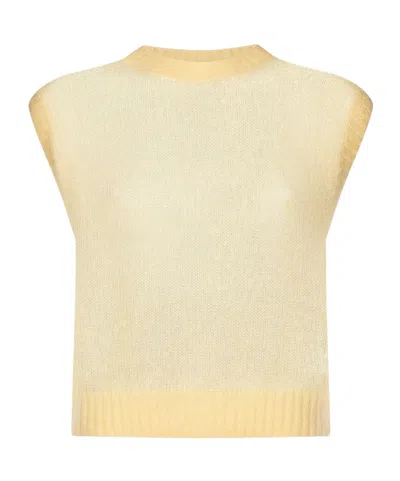 Brunello Cucinelli Crew-neck Knitted Vest In Neutral