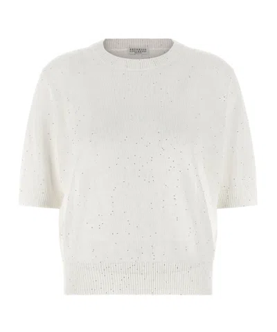 BRUNELLO CUCINELLI BRUNELLO CUCINELLI SHORT SLEEVE KNITTED SWEATER