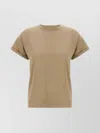 Brunello Cucinelli Crew Neck Lamé Cashmere T-shirt Rolled Sleeves