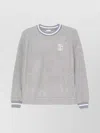 Brunello Cucinelli Grey Embroidered Logo Sweatshirt In Gray