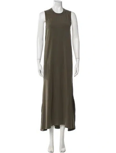 Pre-owned Brunello Cucinelli Crew Neck Long Dress In Green