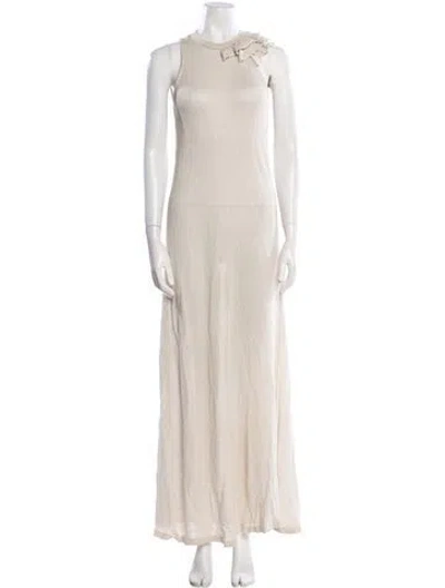 Pre-owned Brunello Cucinelli Crew Neck Long Dress In Neutral