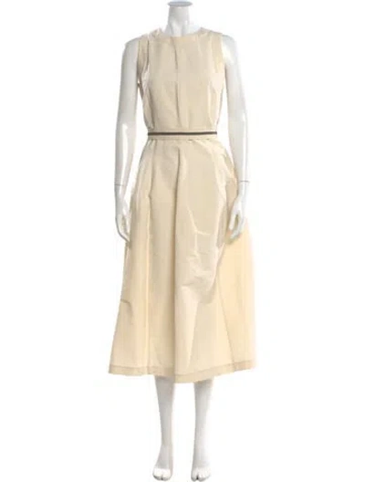 Pre-owned Brunello Cucinelli Crew Neck Long Dress In Neutral