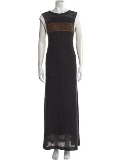 Pre-owned Brunello Cucinelli Crew Neck Long Dress W/ Tags In Gray