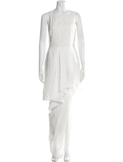 Pre-owned Brunello Cucinelli Crew Neck Long Dress W/ Tags In White