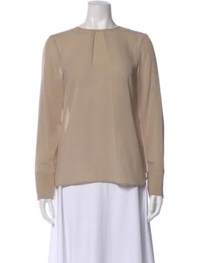 Pre-owned Brunello Cucinelli Crew Neck Long Sleeve Blouse In Neutral