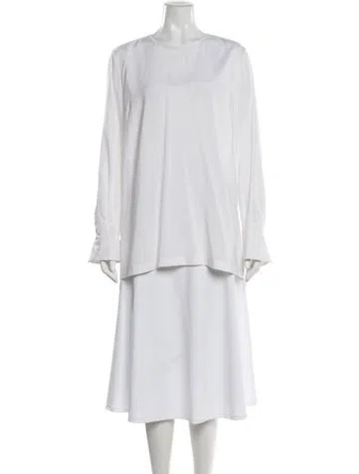 Pre-owned Brunello Cucinelli Crew Neck Long Sleeve Blouse In Neutrals