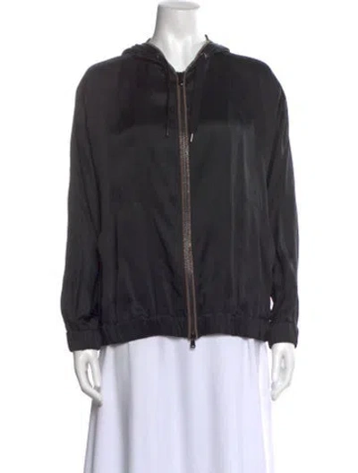 Pre-owned Brunello Cucinelli Crew Neck Long Sleeve Hoodie In Black