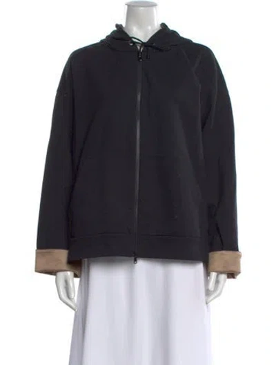Pre-owned Brunello Cucinelli Crew Neck Long Sleeve Hoodie In Black