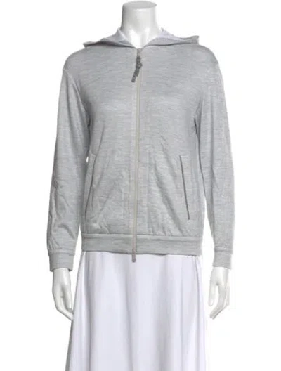 Pre-owned Brunello Cucinelli Crew Neck Long Sleeve Hoodie In Grey