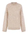 Brunello Cucinelli Sequin-embellished Knitted Jumper In Neutral