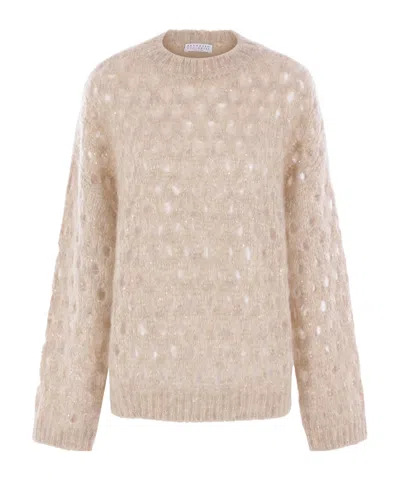 BRUNELLO CUCINELLI SEQUIN-EMBELLISHED KNITTED JUMPER