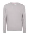 Brunello Cucinelli Cashmere Sweater With Ribbed Cuffs And Hem In Brown