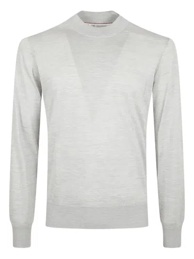 Brunello Cucinelli Crew-neck Long-sleeve Sweater In Gray
