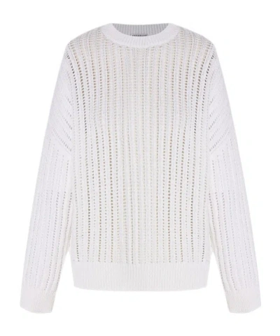 Brunello Cucinelli Crew Neck Long Sleeve Sweater In White