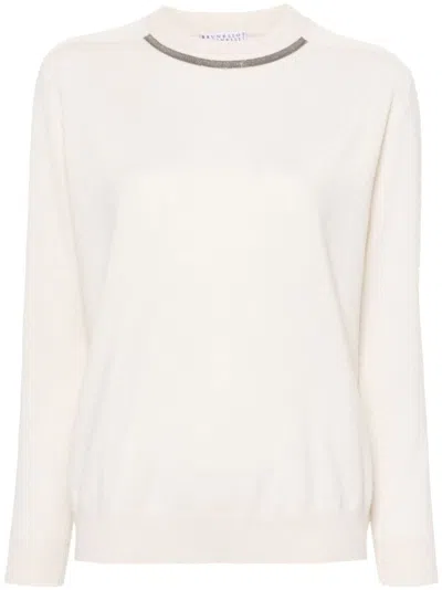 BRUNELLO CUCINELLI BRUNELLO CUCINELLI CREW NECK LONG SLEEVE SWEATER WITH REFINED SILHOUETTE