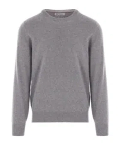 Brunello Cucinelli Crew Neck Long Sleeve Sweatshirt In Gray