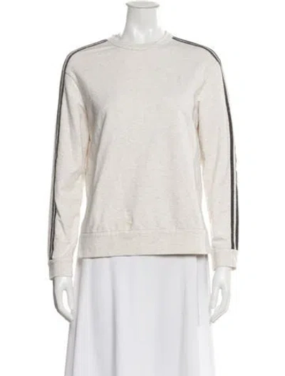 Pre-owned Brunello Cucinelli Crew Neck Long Sleeve Sweatshirt In White
