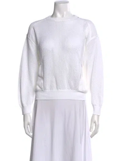 Pre-owned Brunello Cucinelli Crew Neck Long Sleeve Sweatshirt In White