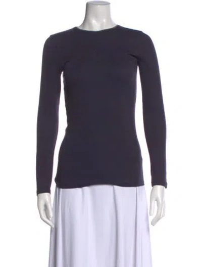 Pre-owned Brunello Cucinelli Crew Neck Long Sleeve Top In Blue