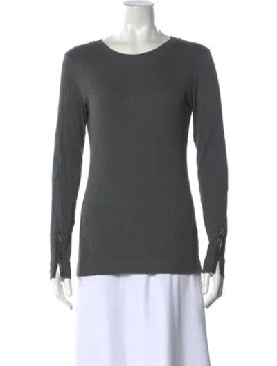 Pre-owned Brunello Cucinelli Crew Neck Long Sleeve Top In Gray
