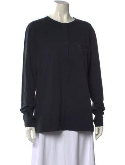 Pre-owned Brunello Cucinelli Crew Neck Long Sleeve Top In Gray