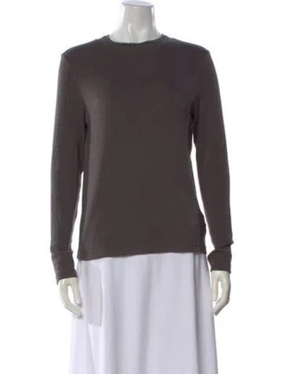 Pre-owned Brunello Cucinelli Crew Neck Long Sleeve Top In Gray