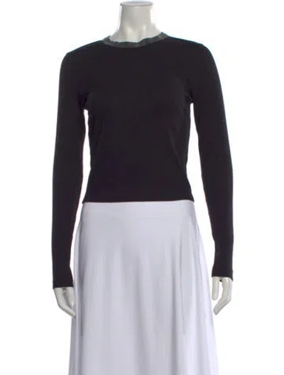 Pre-owned Brunello Cucinelli Crew Neck Long Sleeve Top W/ Tags In Black