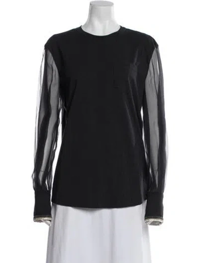 Pre-owned Brunello Cucinelli Crew Neck Long Sleeve Top W/ Tags In Gray