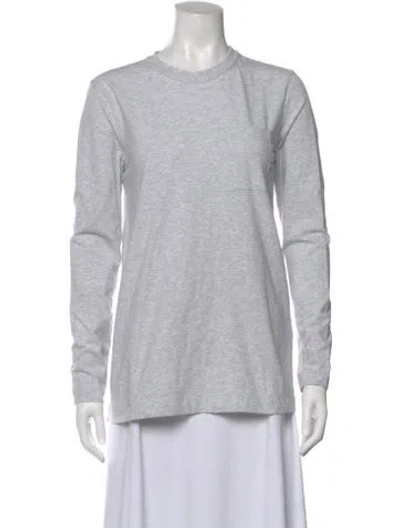 Pre-owned Brunello Cucinelli Crew Neck Long Sleeve T-shirt In Gray