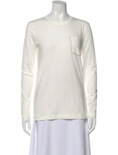 Pre-owned Brunello Cucinelli Crew Neck Long Sleeve T-shirt W/ Tags In Neutral