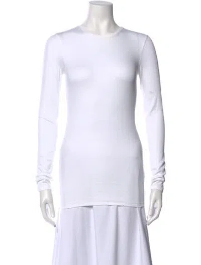 Pre-owned Brunello Cucinelli Crew Neck Long Sleeve T-shirt In White