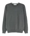 Brunello Cucinelli Crew Neck Long-sleeved Knitwear In Gray