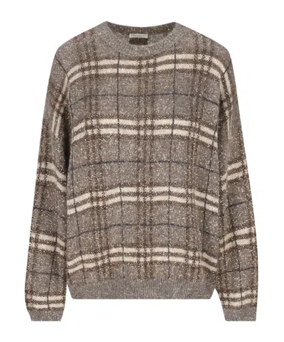 Brunello Cucinelli Dazzling Mohair Prince Of Wales Sweater In Multi