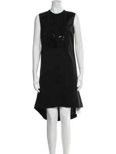 Pre-owned Brunello Cucinelli Crew Neck Midi Length Dress In Black