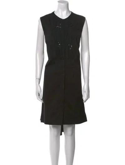 Pre-owned Brunello Cucinelli Crew Neck Midi Length Dress In Black