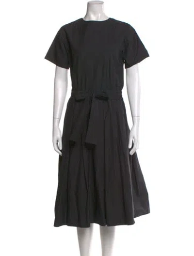 Pre-owned Brunello Cucinelli Crew Neck Midi Length Dress In Black