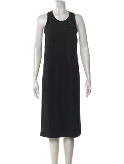 Pre-owned Brunello Cucinelli Crew Neck Midi Length Dress In Black