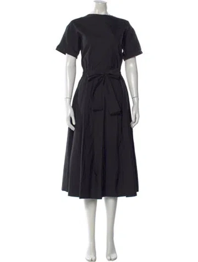 Pre-owned Brunello Cucinelli Crew Neck Midi Length Dress In Black