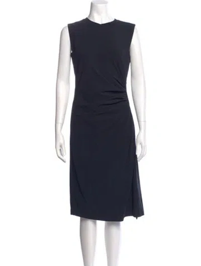 Pre-owned Brunello Cucinelli Crew Neck Midi Length Dress In Blue