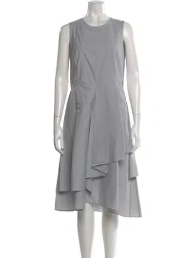 Pre-owned Brunello Cucinelli Crew Neck Midi Length Dress In Blue